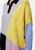 Grey & Yellow Graphic Polo Sweater