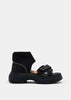 Black Strapped Suede Sandals