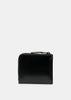 Glossy Black Leather Zip Wallet