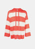 Red Striped Knit Hoodie