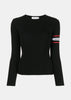 Black Open-Back Ribbed Sweater