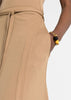 Brown Tie-Waist Wrap Skirt