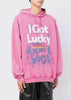 Washed Pink 'I Got Lucky' Hoodie