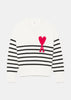 White Stripe Ami De Coeur Sweater