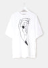White Printed Slit T-Shirt