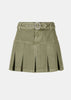 Green Gabardine Mini Skirt