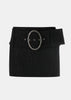 Black Lurex Pinstripe Mini Skirt