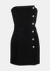 Black Lurex Pinstripe Bustier Mini Dress