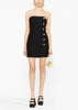 Black Lurex Pinstripe Bustier Mini Dress