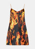 Fire Print Slip Dress