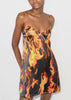 Fire Print Slip Dress
