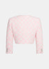 Pink Damier Tweed Cropped Jacket